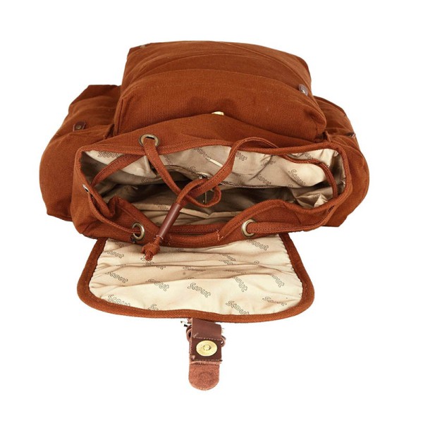 Scout Brown Canvas Casual Backpack (CBKPK20008)