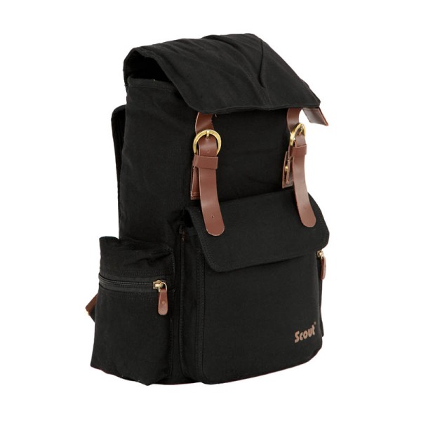 Scout Black Canvas Casual Backpack (CBKPK20012)