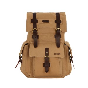 Scout Beige Canvas Casual Backpack (CBKPK20013)