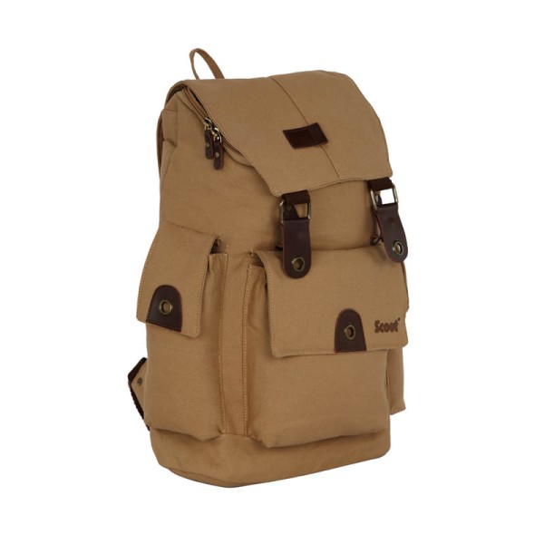 Scout Beige Canvas Casual Backpack (CBKPK20015)