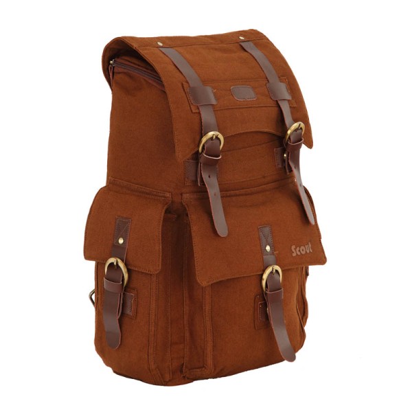 Scout Brown Canvas Casual Backpack (CBKPK20014)